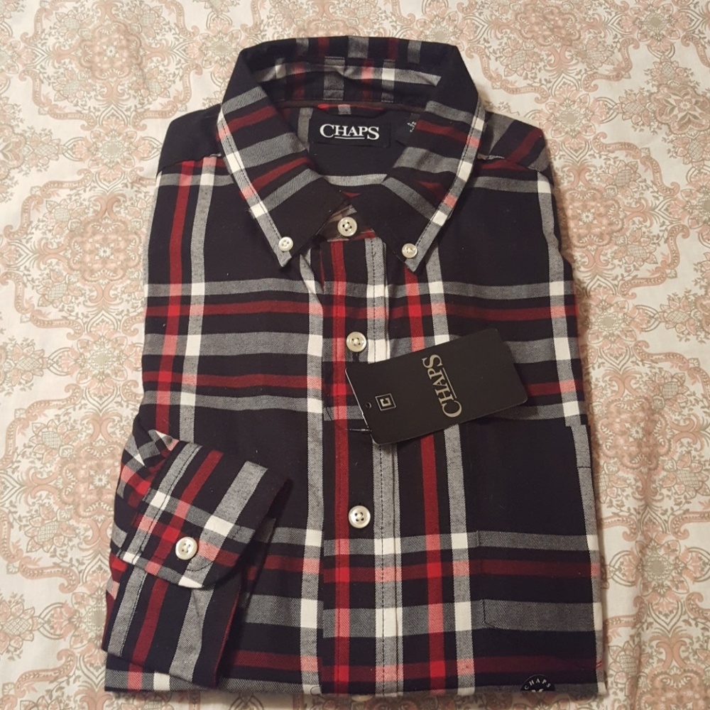 Mens chaps long sleeve button up NWT